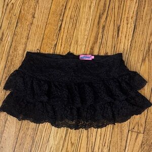 Lace low rise super teeny tiny skirt